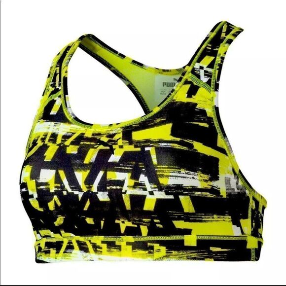 Puma 4Keeps Sports Bra Oceanaire Neon Mid Impact Performance - Picture 1 of 10